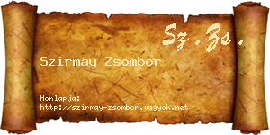 Szirmay Zsombor névjegykártya