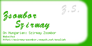 zsombor szirmay business card